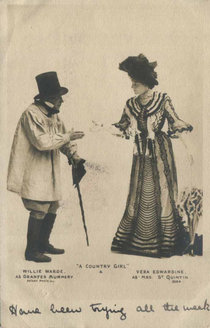 A Country girl. Willie Warde as Granfer Munnery, Vera Edwardine as Mrs St. Quentin